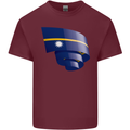 Curled Nauru Flag Nauruan Day Football Mens Cotton T-Shirt Tee Top Maroon