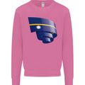 Curled Nauru Flag Nauruan Day Football Mens Sweatshirt Jumper Azalea