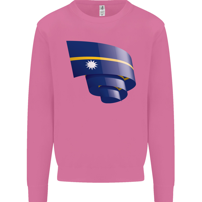 Curled Nauru Flag Nauruan Day Football Mens Sweatshirt Jumper Azalea