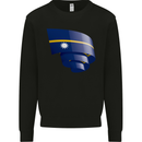 Curled Nauru Flag Nauruan Day Football Mens Sweatshirt Jumper Black