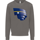 Curled Nauru Flag Nauruan Day Football Mens Sweatshirt Jumper Charcoal