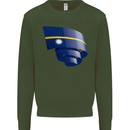 Curled Nauru Flag Nauruan Day Football Mens Sweatshirt Jumper Forest Green