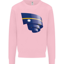 Curled Nauru Flag Nauruan Day Football Mens Sweatshirt Jumper Light Pink