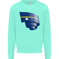 Curled Nauru Flag Nauruan Day Football Mens Sweatshirt Jumper Peppermint