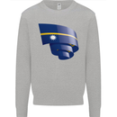 Curled Nauru Flag Nauruan Day Football Mens Sweatshirt Jumper Sports Grey