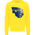 Curled Nauru Flag Nauruan Day Football Mens Sweatshirt Jumper Yellow