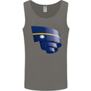 Curled Nauru Flag Nauruan Day Football Mens Vest Tank Top Charcoal