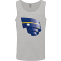 Curled Nauru Flag Nauruan Day Football Mens Vest Tank Top Sports Grey