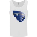 Curled Nauru Flag Nauruan Day Football Mens Vest Tank Top White