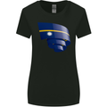 Curled Nauru Flag Nauruan Day Football Womens Wider Cut T-Shirt Black