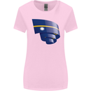 Curled Nauru Flag Nauruan Day Football Womens Wider Cut T-Shirt Light Pink