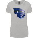 Curled Nauru Flag Nauruan Day Football Womens Wider Cut T-Shirt Sports Grey