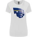 Curled Nauru Flag Nauruan Day Football Womens Wider Cut T-Shirt White
