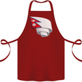 Curled Nepal Flag Nepalese Day Football Cotton Apron 100% Organic Maroon