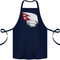 Curled Nepal Flag Nepalese Day Football Cotton Apron 100% Organic Navy Blue