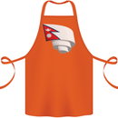 Curled Nepal Flag Nepalese Day Football Cotton Apron 100% Organic Orange