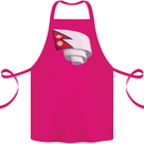Curled Nepal Flag Nepalese Day Football Cotton Apron 100% Organic Pink