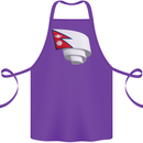Curled Nepal Flag Nepalese Day Football Cotton Apron 100% Organic Purple