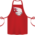 Curled Nepal Flag Nepalese Day Football Cotton Apron 100% Organic Red