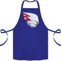 Curled Nepal Flag Nepalese Day Football Cotton Apron 100% Organic Royal Blue