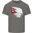 Curled Nepal Flag Nepalese Day Football Kids T-Shirt Childrens Charcoal