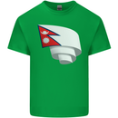 Curled Nepal Flag Nepalese Day Football Kids T-Shirt Childrens Irish Green