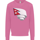 Curled Nepal Flag Nepalese Day Football Mens Sweatshirt Jumper Azalea