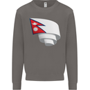 Curled Nepal Flag Nepalese Day Football Mens Sweatshirt Jumper Charcoal
