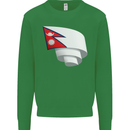 Curled Nepal Flag Nepalese Day Football Mens Sweatshirt Jumper Irish Green