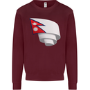 Curled Nepal Flag Nepalese Day Football Mens Sweatshirt Jumper Maroon