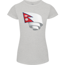 Curled Nepal Flag Nepalese Day Football Womens Petite Cut T-Shirt Sports Grey