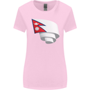 Curled Nepal Flag Nepalese Day Football Womens Wider Cut T-Shirt Light Pink