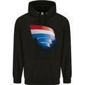 Curled Netherlands Flag Holland Dutch Day Football Childrens Kids Hoodie Black