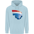 Curled Netherlands Flag Holland Dutch Day Football Childrens Kids Hoodie Light Blue