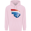 Curled Netherlands Flag Holland Dutch Day Football Childrens Kids Hoodie Light Pink