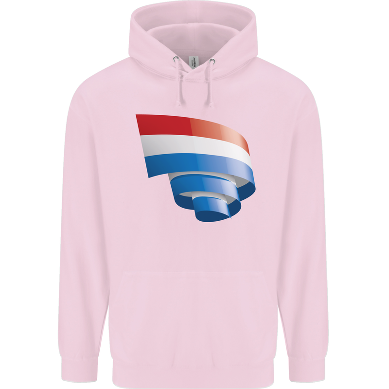 Curled Netherlands Flag Holland Dutch Day Football Childrens Kids Hoodie Light Pink
