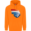 Curled Netherlands Flag Holland Dutch Day Football Childrens Kids Hoodie Orange