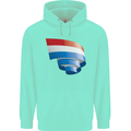 Curled Netherlands Flag Holland Dutch Day Football Childrens Kids Hoodie Peppermint