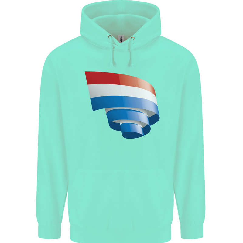 Curled Netherlands Flag Holland Dutch Day Football Childrens Kids Hoodie Peppermint