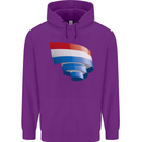 Curled Netherlands Flag Holland Dutch Day Football Childrens Kids Hoodie Purple
