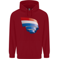 Curled Netherlands Flag Holland Dutch Day Football Childrens Kids Hoodie Red