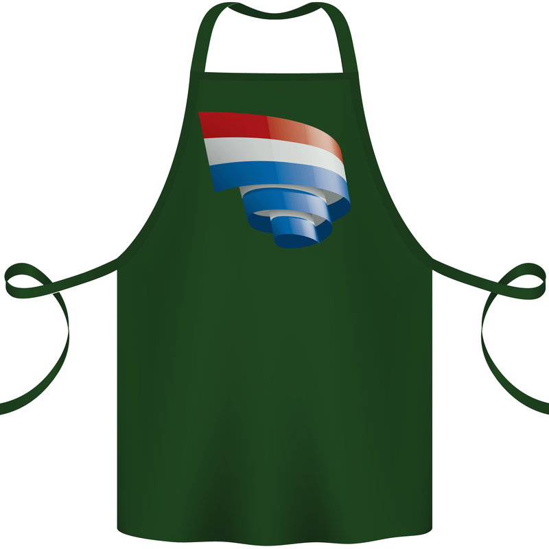 Curled Netherlands Flag Holland Dutch Day Football Cotton Apron 100% Organic Forest Green