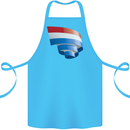 Curled Netherlands Flag Holland Dutch Day Football Cotton Apron 100% Organic Turquoise