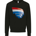 Curled Netherlands Flag Holland Dutch Day Football Kids Sweatshirt Jumper Black