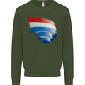Curled Netherlands Flag Holland Dutch Day Football Kids Sweatshirt Jumper Forest Green
