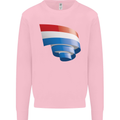 Curled Netherlands Flag Holland Dutch Day Football Kids Sweatshirt Jumper Light Pink