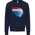 Curled Netherlands Flag Holland Dutch Day Football Kids Sweatshirt Jumper Navy Blue