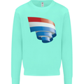 Curled Netherlands Flag Holland Dutch Day Football Kids Sweatshirt Jumper Peppermint