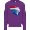 Curled Netherlands Flag Holland Dutch Day Football Kids Sweatshirt Jumper Purple