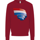 Curled Netherlands Flag Holland Dutch Day Football Kids Sweatshirt Jumper Red